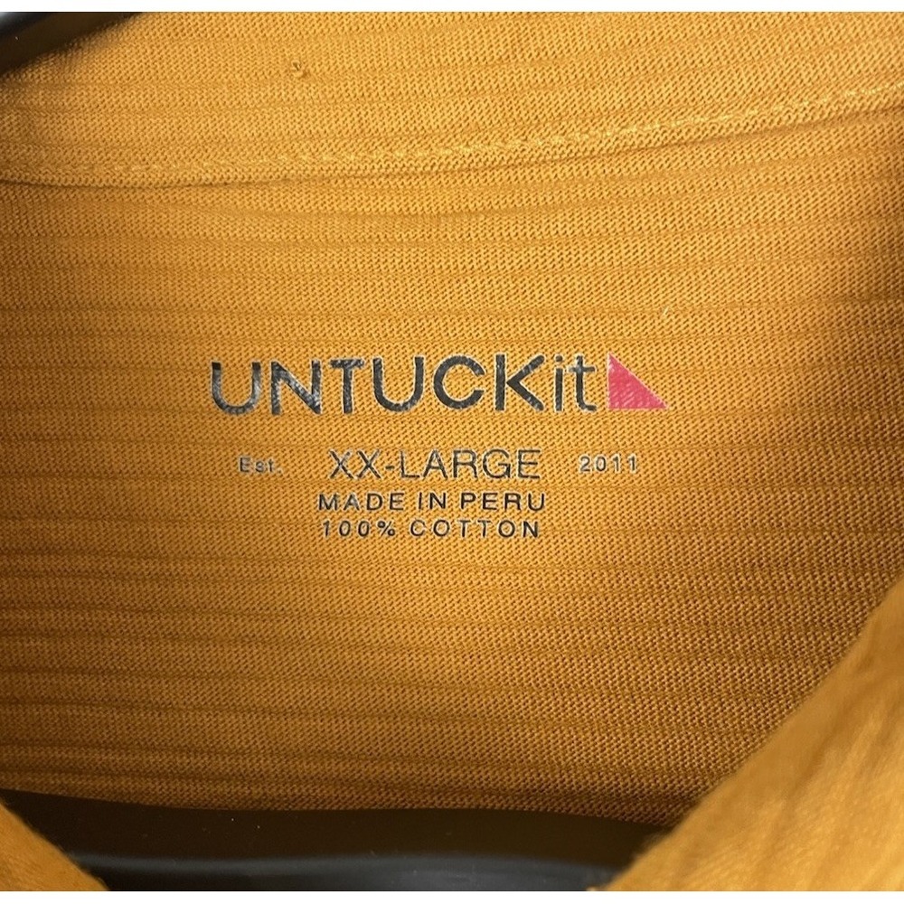 UNTUCKit Branham Shirt Mens XXL Burnt Orange Stretch Cotton Ribbed Textured - Picture 4 of 8
